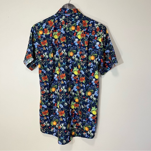 NWT Fried Denim Tropical Print Button Up Short Sleeve Shirt - Picture 6 of 13
